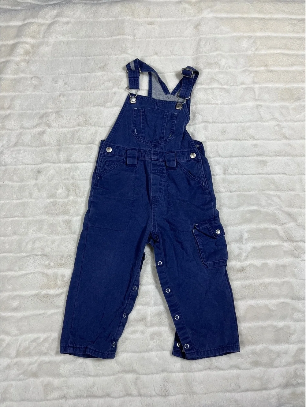 Y2K VTG Baby Gap Sept 2001 Blue 2T Unisex Lined Fall Winter Boys School Overalls
